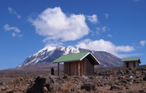 Tanzania Mount Kilimanjaro landscape huts view