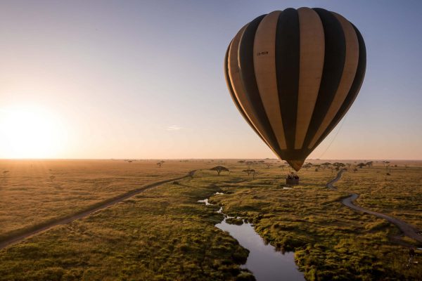 Hot air balloon safari in Serengeti National Park